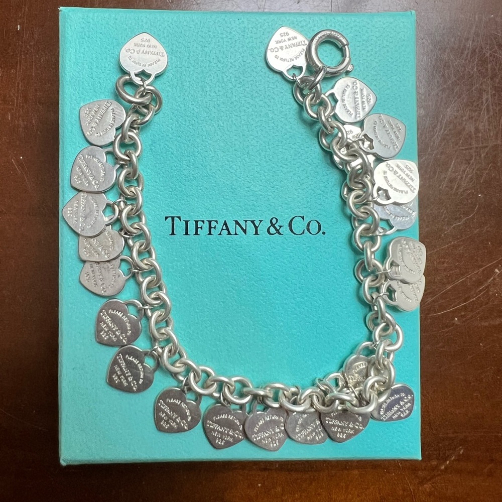 Tiffany & Co. Silver Heart Charm Bracelet